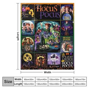 Hocus Halloween Pocus Blankets Soft Flannel Blanket Warm Fuzzy Lightweight Throw Blanket for Couch Living Room All Season 40x50in