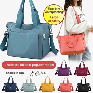 BINGONE Female Multi-Color Large-Capacity Tote Bag, Women Fashion Handbag Waterproof Canvas Design for Wallet, Cell Phones (Blue)