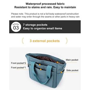 BINGONE Female Multi-Color Large-Capacity Tote Bag, Women Fashion Handbag Waterproof Canvas Design for Wallet, Cell Phones (Blue)