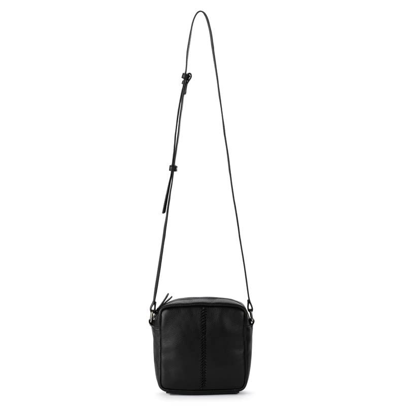 The Sak Maisie Square Crossbody in Leather, Adjustable Strap, Black