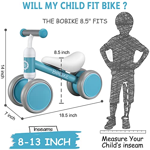 Baby Balance Bike Toys for 1 Year Old Gifts Boys Girls 10-24 Months Kids Toy Toddler Best First Birthday Gift Children Walker No Pedal Infant 4 Wheels Bicycle … (Light Blue)