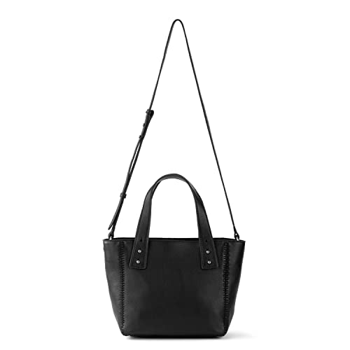 The Sak Liv Satchel in Leather, Large Purse with Removable, Convertible Straps, Black