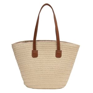 juoxeepy straw bag for women summer beach bag soft woven tote bag straw purse handmade beach bag woven rattan shoulder bag for vacation
