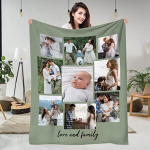 diykst custom blanket memorial gifts with photo text:made in usa,photos collage customized blankets personalized throw blanket using my own pictures for family,mom,dad,friends,wife or lover – 4 sizes