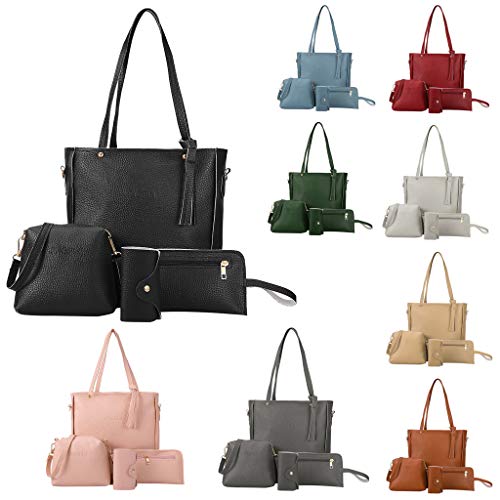 4pcs 2023 Tote Bag for Women Leather Bags Ladies Purse Shoulder Bags Girls Travel Bag Casual Satchel Handbags for Women