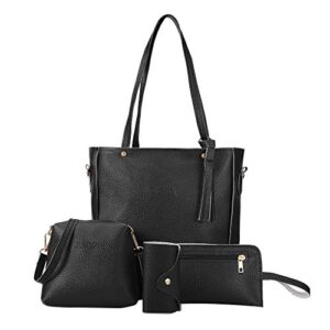 4pcs 2023 Tote Bag for Women Leather Bags Ladies Purse Shoulder Bags Girls Travel Bag Casual Satchel Handbags for Women