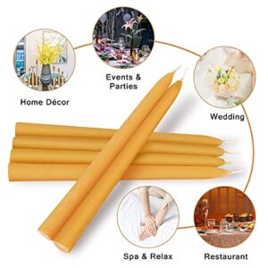 Beeswax Taper Candles Beeswax Candlesticks 8" 12Pack Handmade of 100% Pure Beeswax Tapers for Home Decoration