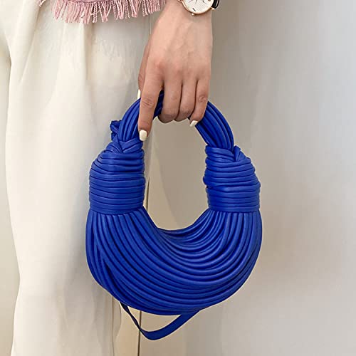 Hand-Woven Bread Handbag Noodles underarm bag shoulder bag leather women's bag crescent bag small handbag