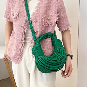 Hand-Woven Bread Handbag Noodles underarm bag shoulder bag leather women's bag crescent bag small handbag