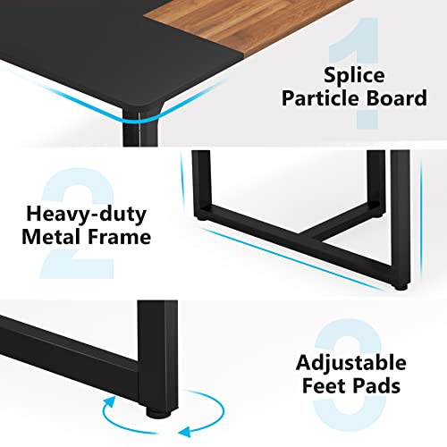 Tribesigns 70.86" Executive Desk, Large Office Computer Desk with Strong Metal Frame, Wooden Workstation Business Furniture, 8 People Rectangle Conference Table for Home Office