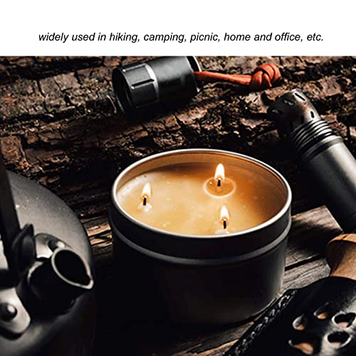 3 Wick Survival Candle, Beeswax Emergency Candle Natural Aroma 36 Hour Long Burning Candles, Outdoor Emergency Candle Light Source for Blackout, Camping, Fishing, Hunting