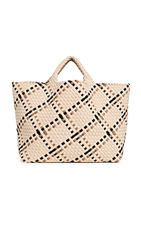 Naghedi Women's St Barths Plaid Large Tote, Sable, One Size