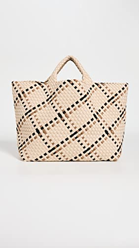 Naghedi Women's St Barths Plaid Large Tote, Sable, One Size