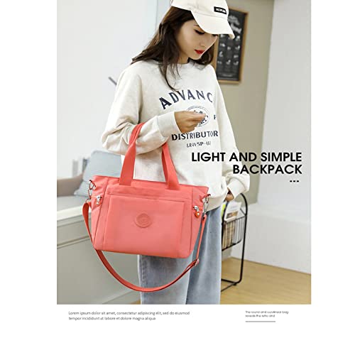 2023 Summer Female Multi-Color Large-Capacity Tote Bag, Women's Shoulder Handbags, Travel Canvas Bag for Women (Rose Red)