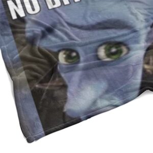 Zhangzhihua Megamind No Bitches Funny Meme Throw Blanket for Women Men Girls Boys Couch Sofa Bed Decor 60" x 50" (150cm x 130cm)