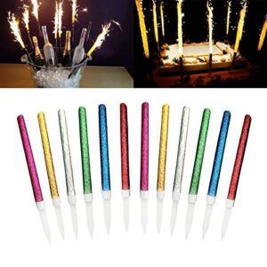 multicolor happy birthday candles and holders (12 count)