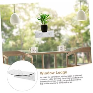 Asakkura 1pc Bottle Ledge Room Cupwall Floating Shelf with Suction Rack Bathroom Succulents Indoor Living Plants Racks for Planter Kitchen Wall Cup Mounted Acrylic Window Transparent Hold