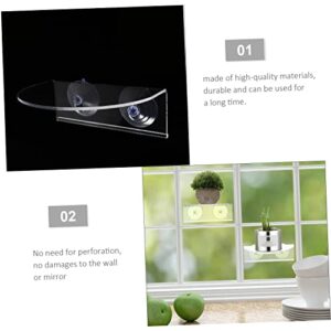 Asakkura 1pc Bottle Ledge Room Cupwall Floating Shelf with Suction Rack Bathroom Succulents Indoor Living Plants Racks for Planter Kitchen Wall Cup Mounted Acrylic Window Transparent Hold