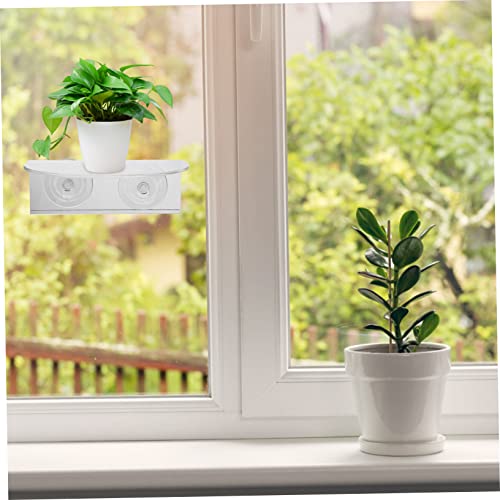 Asakkura 1pc Bottle Ledge Room Cupwall Floating Shelf with Suction Rack Bathroom Succulents Indoor Living Plants Racks for Planter Kitchen Wall Cup Mounted Acrylic Window Transparent Hold