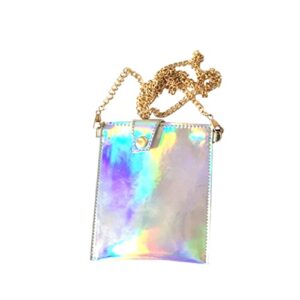 collbath s – cell holographic with for bag size hologram clutch pouch girls wallet women crossbody cash shoulder phone purse leather evening handbag chain pu