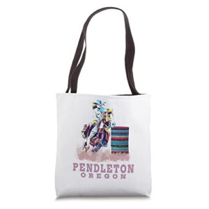 pendleton oregon rodeo – barrel racing tote bag