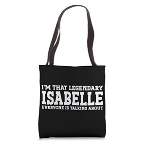 isabelle personal name women girl funny isabelle tote bag