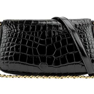 Tory Burch 141015 Britten Black With Gold Hardware Embossed Convertible Crossbody Women's Bag