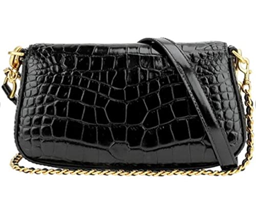 Tory Burch 141015 Britten Black With Gold Hardware Embossed Convertible Crossbody Women's Bag