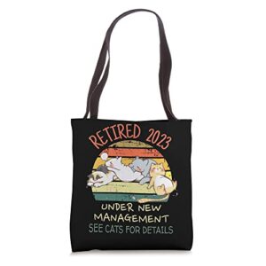 retired cartoon cat costume retirement for men & women 2023 tote bag