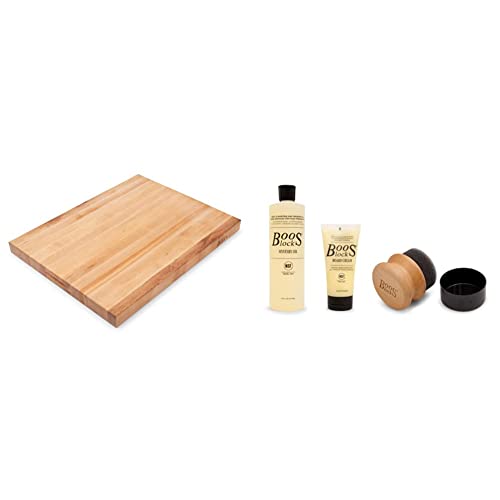 John Boos Block RA06 Maple Wood Edge Grain Reversible Cutting Board, 30 Inches x 23.25 Inches x 2.25 Inches & Block Cutting Board Care and Maintenance Set