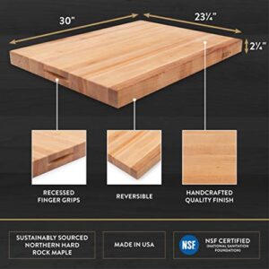 John Boos Block RA06 Maple Wood Edge Grain Reversible Cutting Board, 30 Inches x 23.25 Inches x 2.25 Inches & Block Cutting Board Care and Maintenance Set