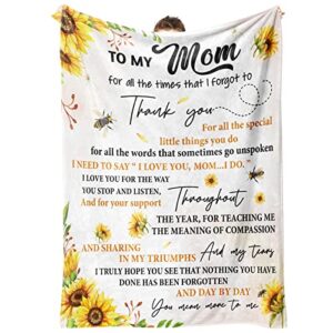 gifts for mom blanket, birthday gifts for mom from daughter son, mom gifts on mother’s day, valentine’s day, christmas, cozy throw blankets present 50″ x 60″