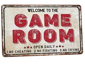 snowang decor 12” x 8” game room vintage tin signs for home wall, cafes, bar, man cave, office, garden