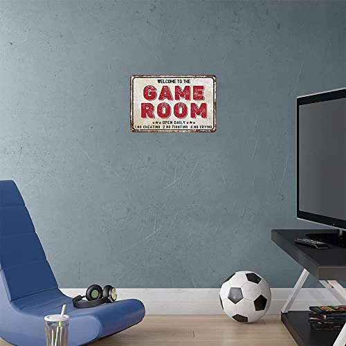 SNOWANG Decor 12'' x 8'' Game Room Vintage Tin Signs For Home Wall, Cafes, Bar, Man Cave, Office, Garden