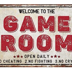 SNOWANG Decor 12'' x 8'' Game Room Vintage Tin Signs For Home Wall, Cafes, Bar, Man Cave, Office, Garden