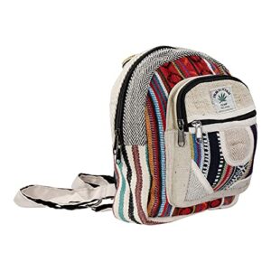 mini hemp backpack, cotton and hemp backpack, hippie bag, hobo bag, himalayan bag