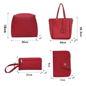 Tote Bag 4pcs Sets 2023 Fashion Handbags Wallet Shoulder Bag Crossbody Bag Satchel Purse Four Set Bags for Women