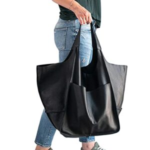 womens tote bag, pu leather bucket handbag purse handbags, medium satchel hobo purse designer work shoulder bags