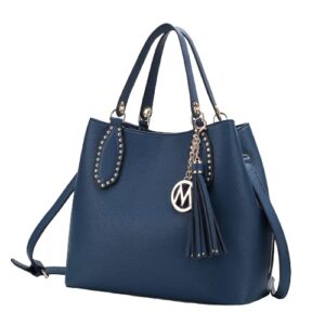 mkf collection crossbody hobo bag for women fashion, vegan leather shoulder purse, tassel top handle handbag