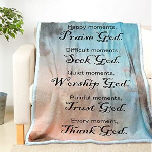 bible verse blanket christian gifts for women-healing mind inspirational faith throw (60×80 inch)- cozy, warm throw blanket godly gift