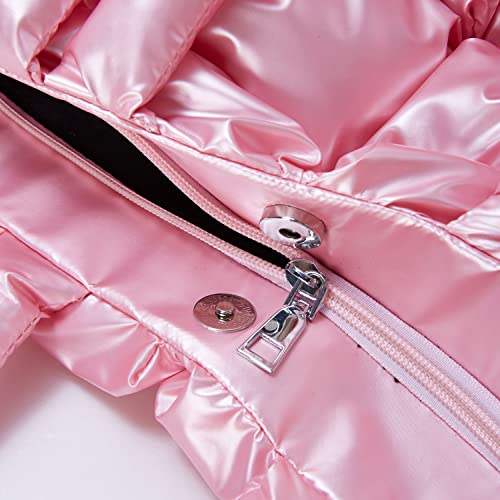 Large Puffer Tote Bag, Trendy Luxury Chic Quilted Cotton Padded Designer Handbags for women, Winter Soft Puffer Shoulder Bag Nylon Down Pillow Bag Women's Handbags & Shopper Bag (Z-Shiny Pink)