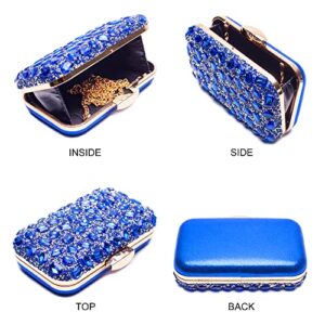 Hupifaz Rhinestone Purse - Crystal Clutch Purses for Women Wedding, Women's Diamond Purse and Formal Evening Bag (Royal Blue)