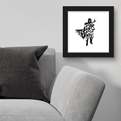 Trends International Gallery Pops Star Wars: The Mandalorian - Grunge - This is The Way Wall Art Wall Poster, 12" x 12", Black Framed Version