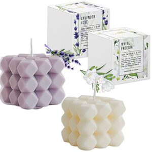 2pc premium floating bubble candle gift set | 100% handmade scented soy wax candles | tiktok bedroom decor aesthetic | aromatherapy decorative candles | wedding decor | white(freesia)+lilac(lavender)