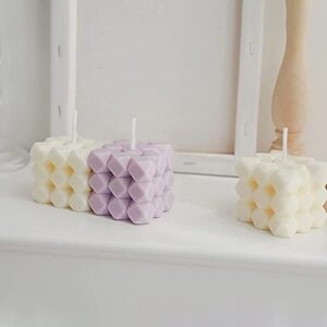 2PC Premium Floating Bubble Candle Gift Set | 100% Handmade Scented Soy Wax Candles | TikTok Bedroom Decor Aesthetic | Aromatherapy Decorative Candles | Wedding Decor | White(Freesia)+Lilac(Lavender)