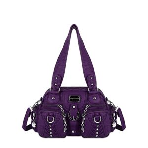 angelkiss small purse handbag for women crossbody and shoulder bags multipocket soft hobo purses adjustable strap satchel vegan leather