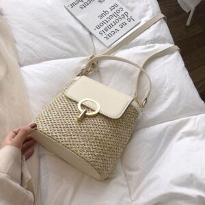 Elegant crochet purse crossbody bags for women purses cross body bag backpack handbags mini small womens backpacks work girls (Beige)