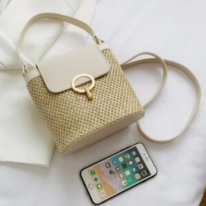 Elegant crochet purse crossbody bags for women purses cross body bag backpack handbags mini small womens backpacks work girls (Beige)