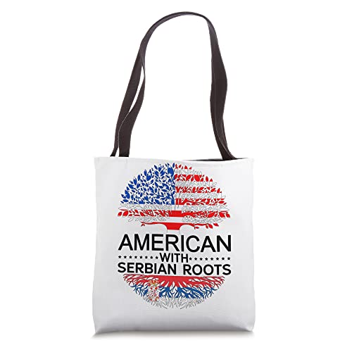 Proud Serbian American Flag Serbia USA Serbian Heritage Tote Bag