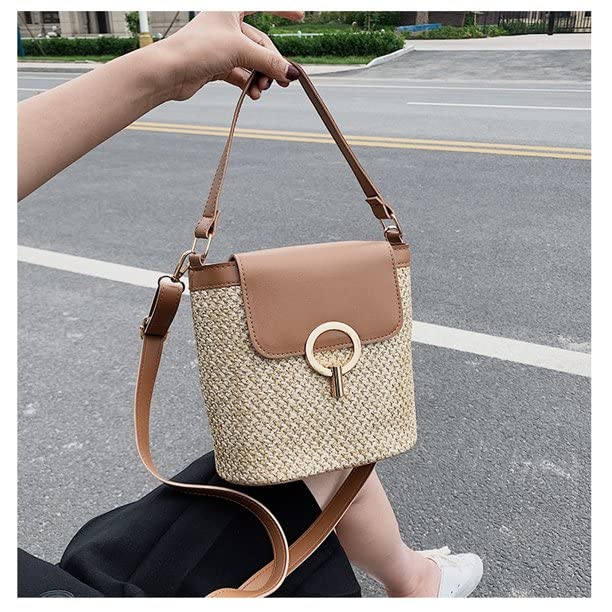 Elegant crochet purse crossbody bags for women purses cross body bag backpack handbags mini small womens backpacks work girls (Brown)